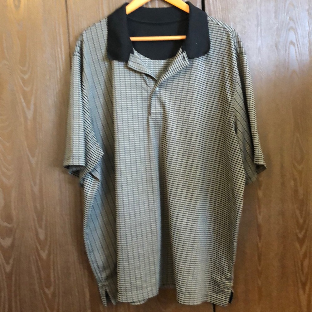 GEORGE 3XL - 30” PIT TO PIT POLO SHIRT -BLACK & KHAKI - EXCELLENT CONDITION #012